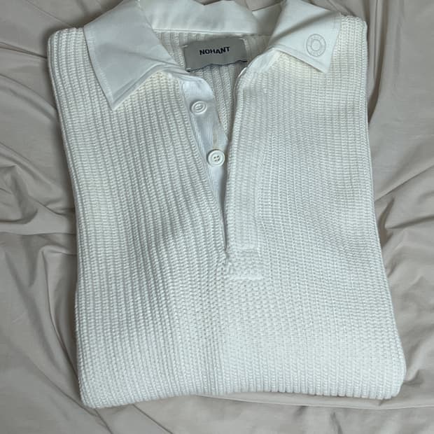 노앙 COLLAR COTTON KNIT IVORY
