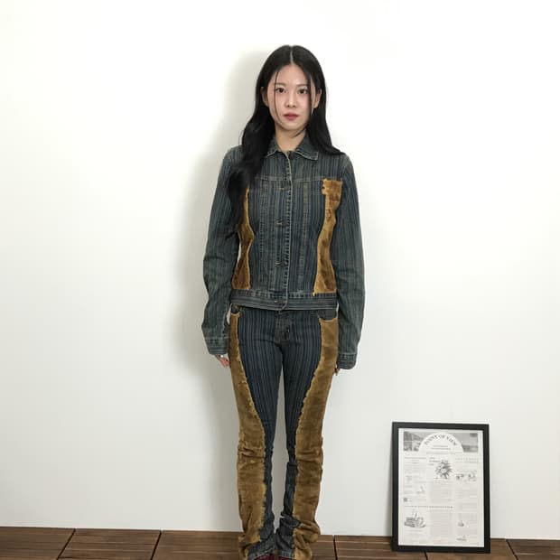 Y2K Lady Enyce Denim Set Slim Bootcut