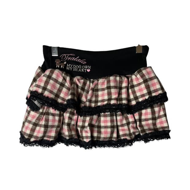 [Tralala] 트랄라라 갸루 체크 큐롯 스커트