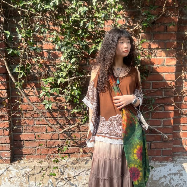 무지개 히피 타이다이 크로스백