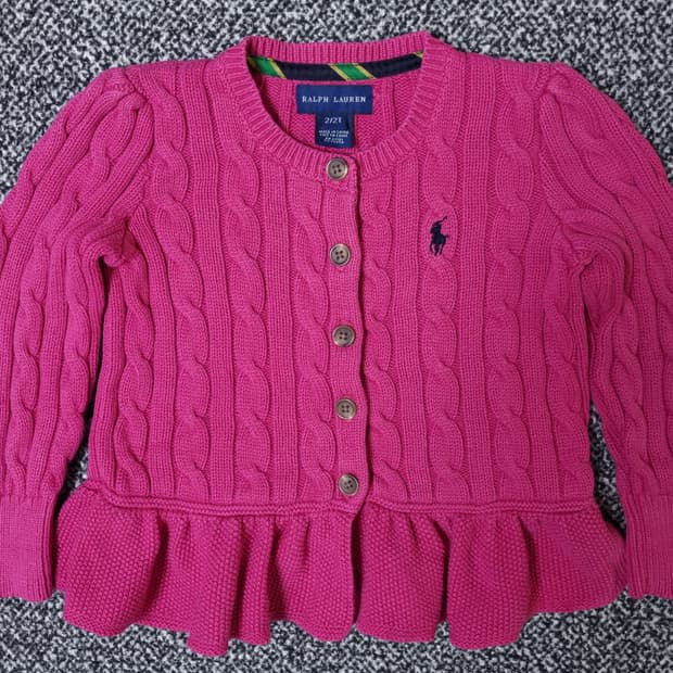 [무료배송][90]폴로 키즈 케이블 니트 가디건