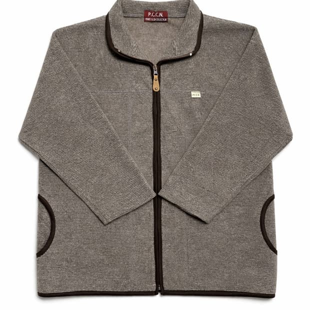 JPN 00s 일본 빈티지 Y2K 올드스쿨 브라운 니트 집업 플리스 자켓