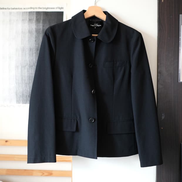 꼼데가르송 트리콧 라운드카라 자켓 블랙 M