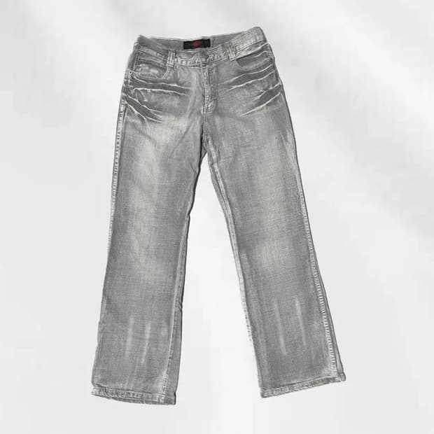 와이즈걸 빈티지 아이스그레이 와이드팬츠