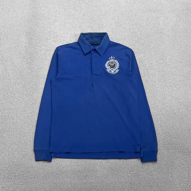 폴로 랄프로렌 우먼스 크레스트 로고 럭비 티셔츠 블루