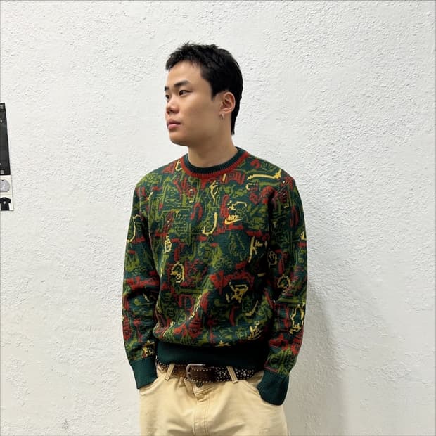 1992‘s 나이키 기하학패턴 로고 니트 