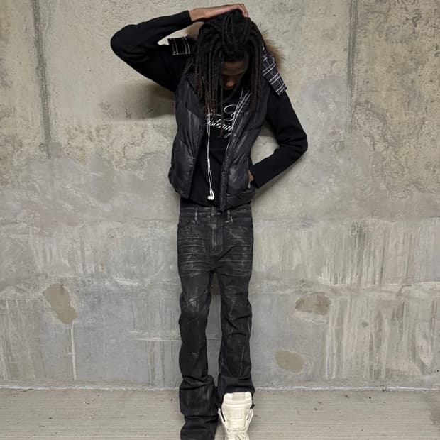 Witnessvalley flaired oil spill denim