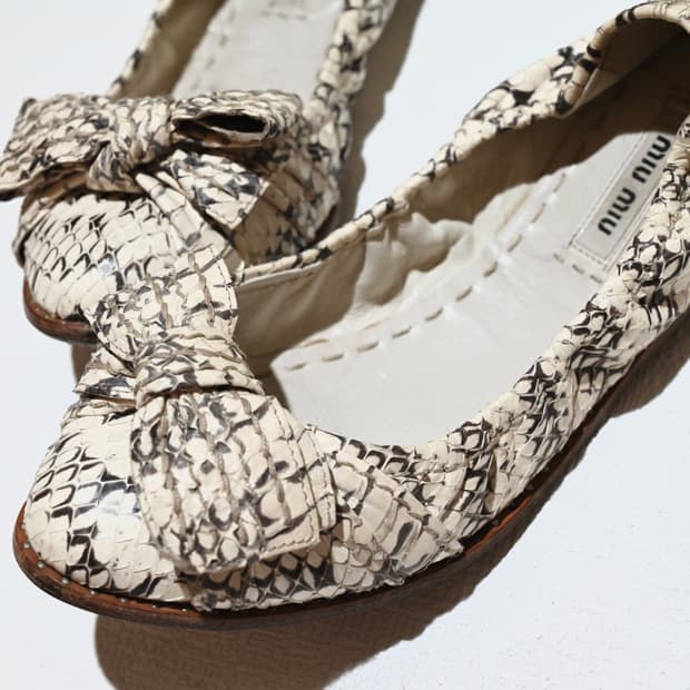 miu miu 2000s python flat shoes