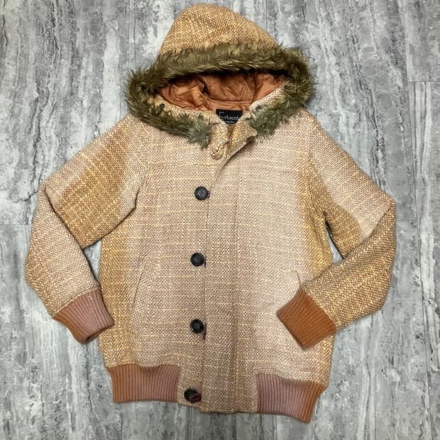 일본빈티지 Estacot 하구미모리걸 라떼갸루 울프죠 트위드더플자켓