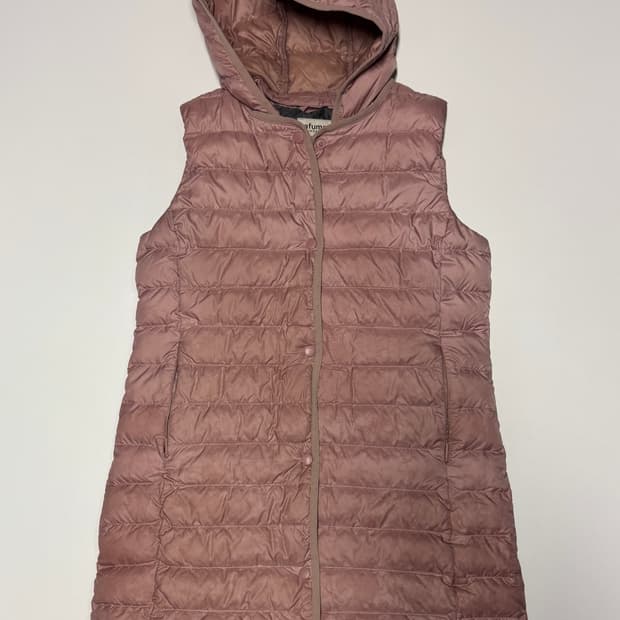 여성 Lafuma 라푸마 구스다운 경량 후드 롱 패딩 조끼 M