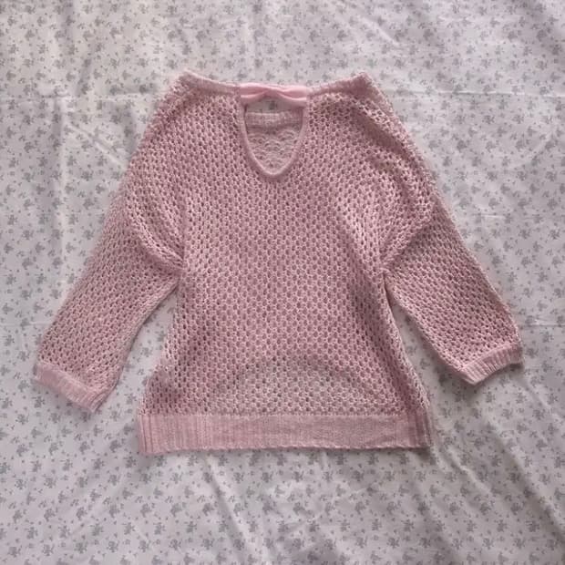 핑크 리본 니트 나나 하치 깔 히메갸루 라떼갸루 로걀탑 일본 빈티지