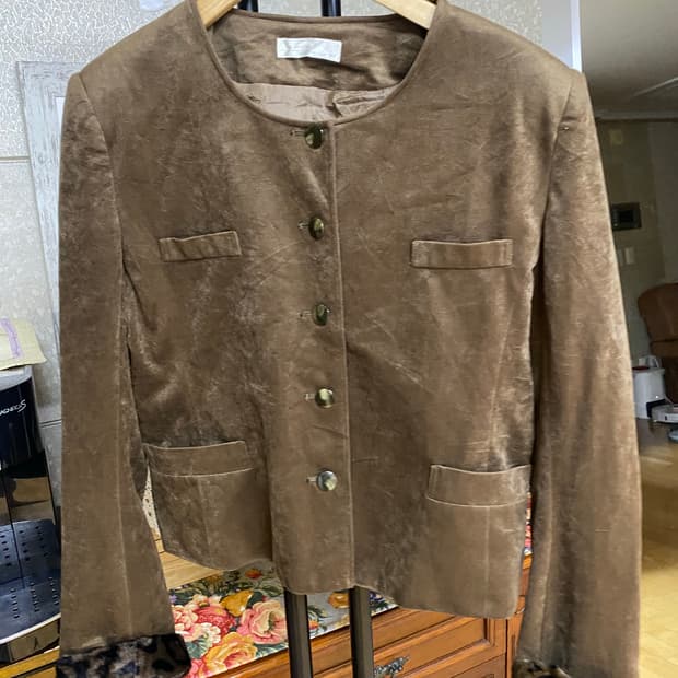 호피 배색 자켓