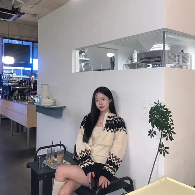 노르딕 눈꽃 니트 나시 가디건 세트
