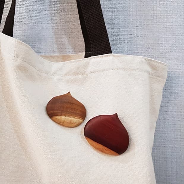 🌰가을분위기 원목 알밤브로치 세트🌰 (on wood 우드공방)