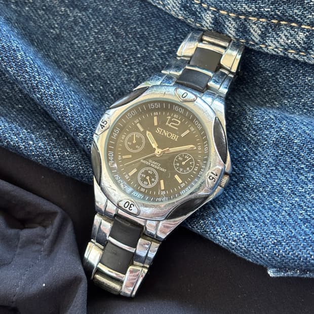 vintage sinobi metal watch steel