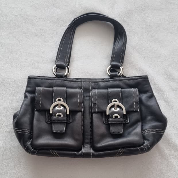 빈티지 코치 블랙 숄더백 