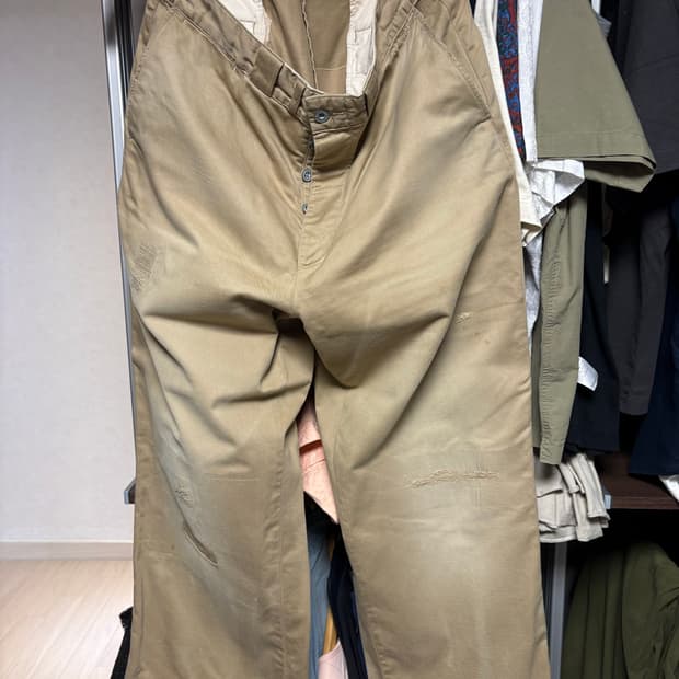 폴로 패치워크 와이드 치노팬츠 36