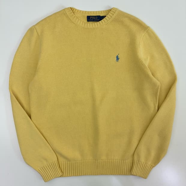 Polo  폴로 랄프로렌 자수 옐로우 코튼 니트