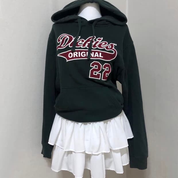 디키즈 다크그린 후드티 s
