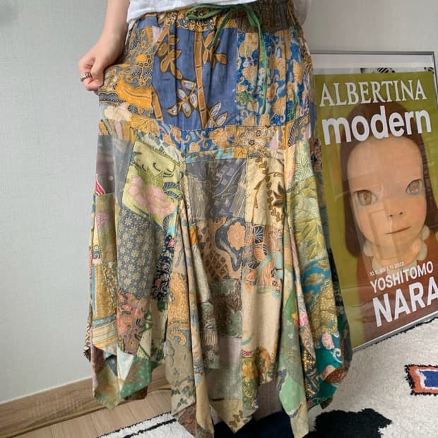 ethnic patchwork skirt