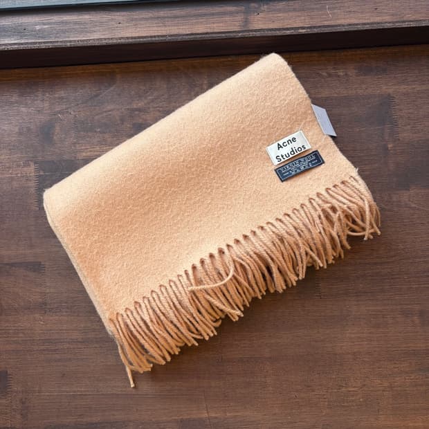 15379 - 아크네 스튜디오 베이지 울 머플러 (버진 울 100%)