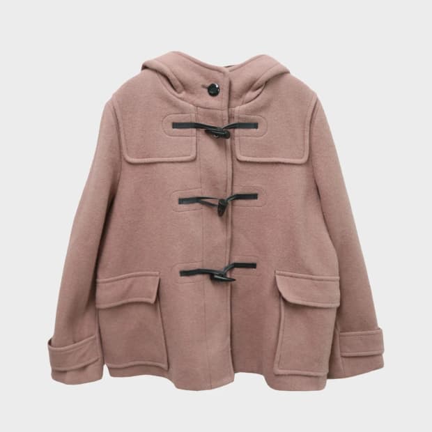 지유 딸기우유 핑크 숏 울 혼방 떡볶이 코트 63647