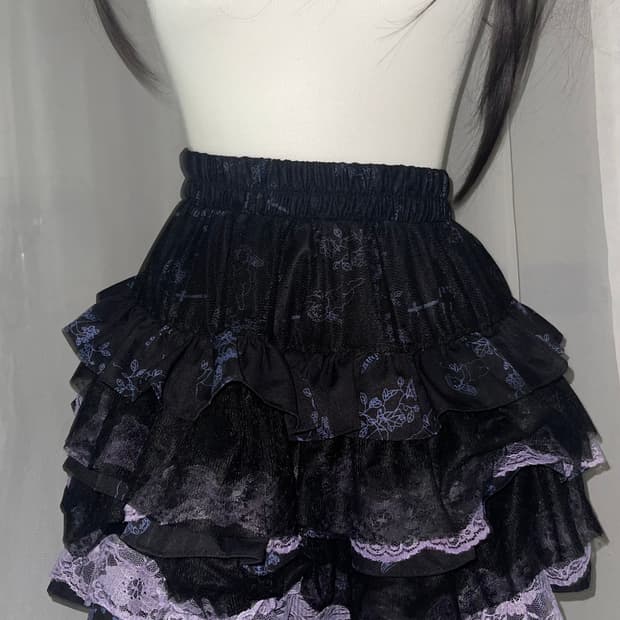 Skirt 캉캉 퍼플 레이스 스커트
