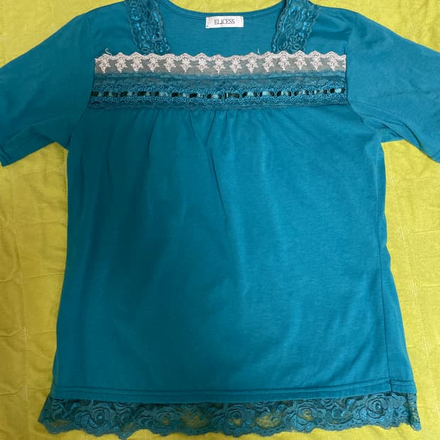 청록레이스 반팔티