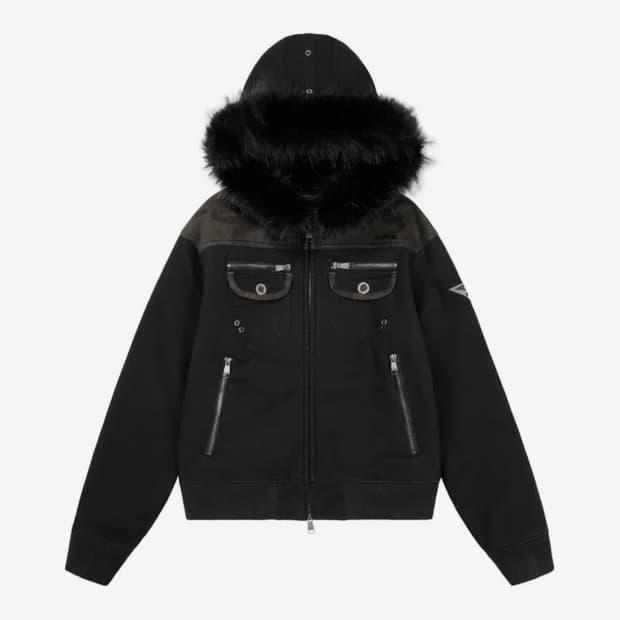 AAKAM Fur Camo Contrast Jacket (Black)