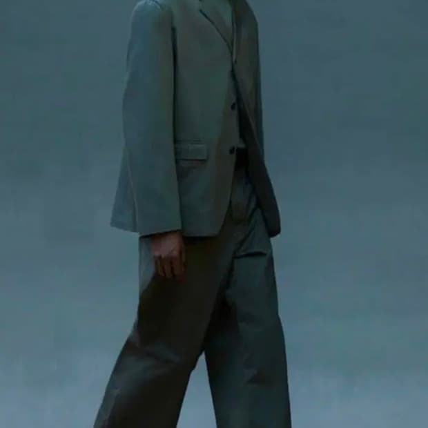 LEMAIRE 다크 그린 와이드 팬츠 L