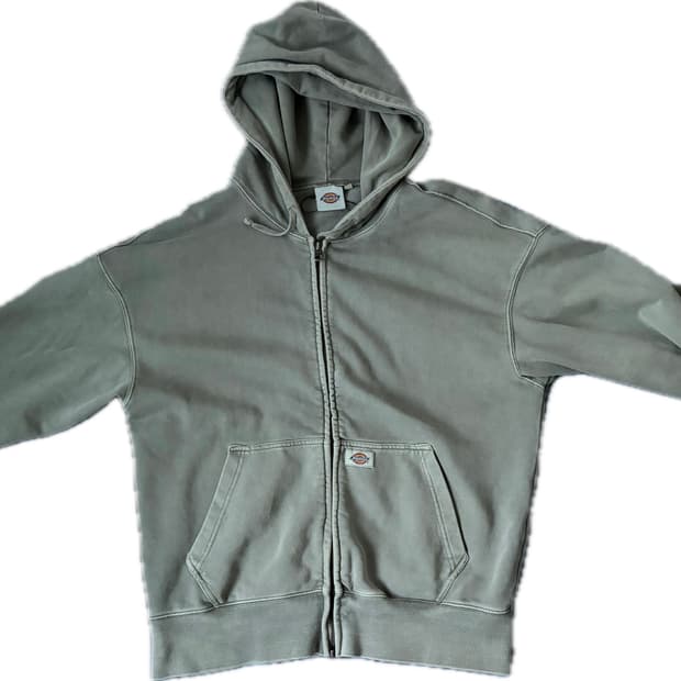 디키즈(Dickies) 가먼트 다이드 베이직 후드 집업(Charcoal)