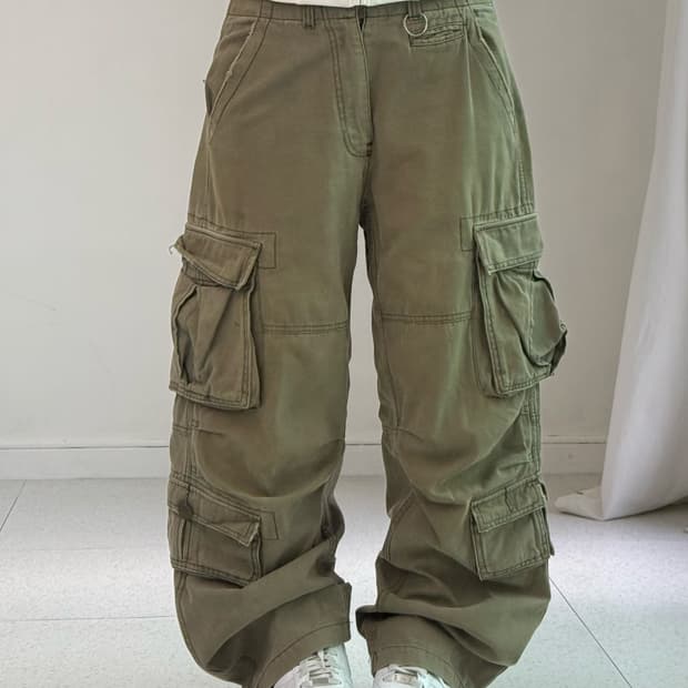 Soo 카키 카고팬츠