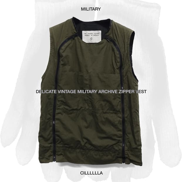 DELICATE 빈티지 밀리터리 아카이브 지퍼 베스트