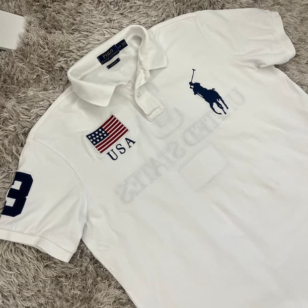 정품 폴로 성조기 카라티 L