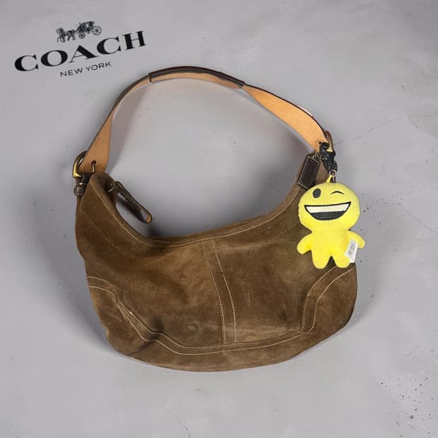 coach 코치 스웨이드 호보백