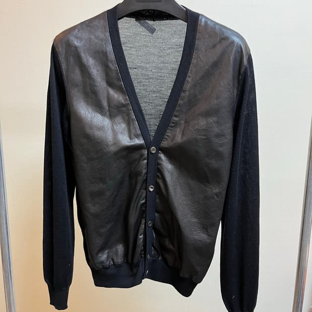 Prada leather cardigan