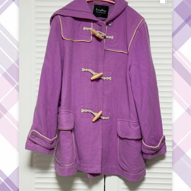 일본 빈티지 보라색 떡볶이 코트