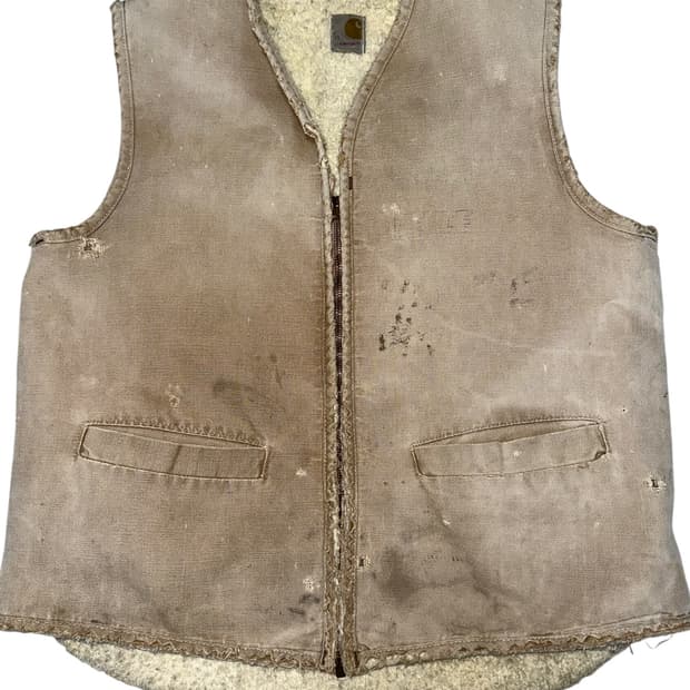 빈티지 70s 트레시드 칼하트 베스트 with 스코빌지퍼