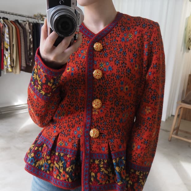 YVES SAIN LAURENT floral cardigan