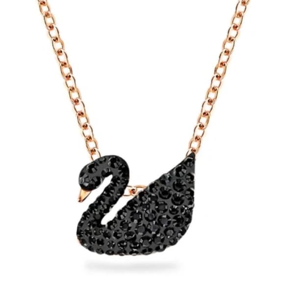 스와로브스키 swan black 목걸이