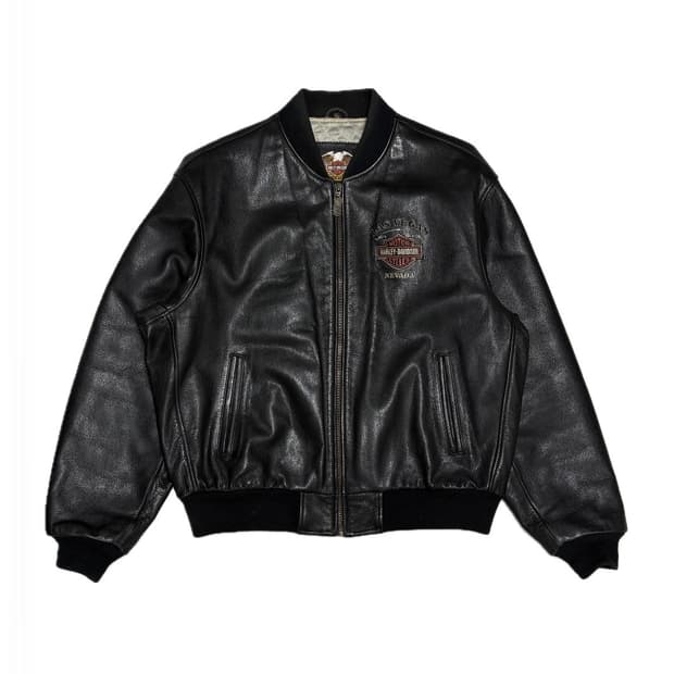 90s 할리데이비슨 레더 봄버 자켓