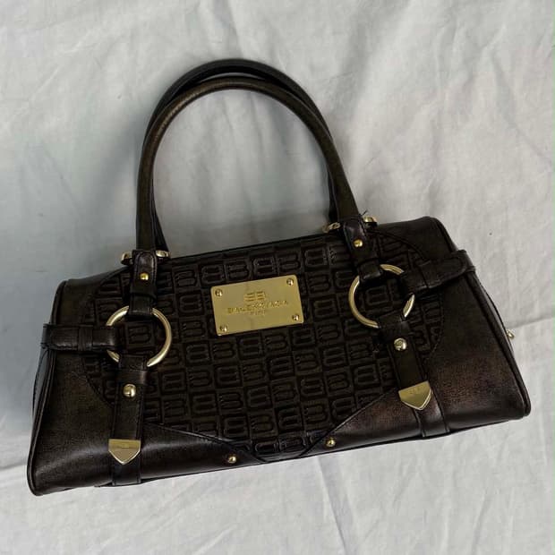 Balenciaga Monogram Boston  Tote Bag