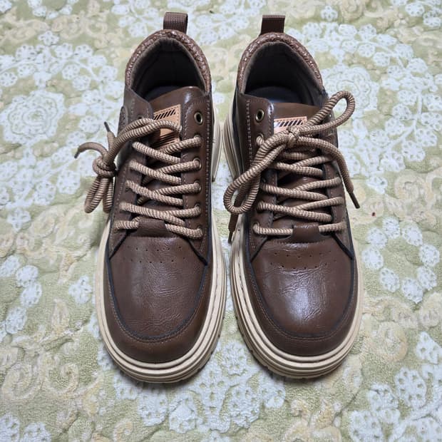 브라운 가죽 캐주얼 운동화270