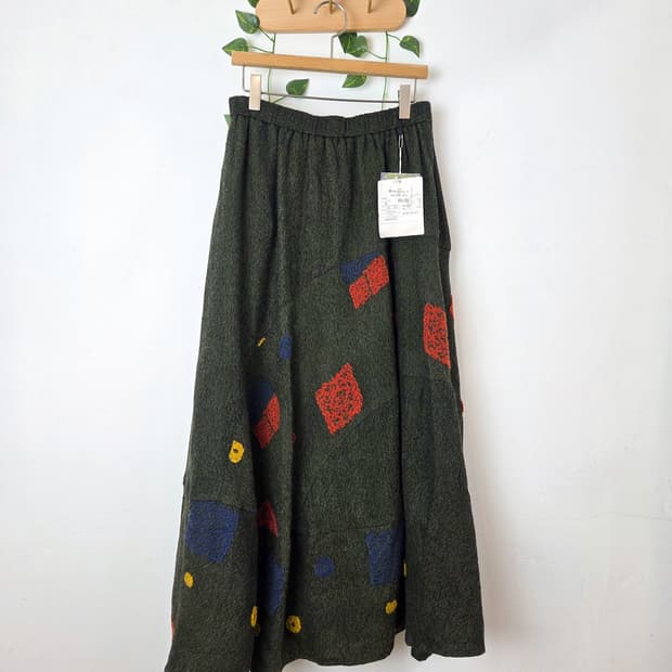 Takashimaya 패턴 울니트 롱스커트