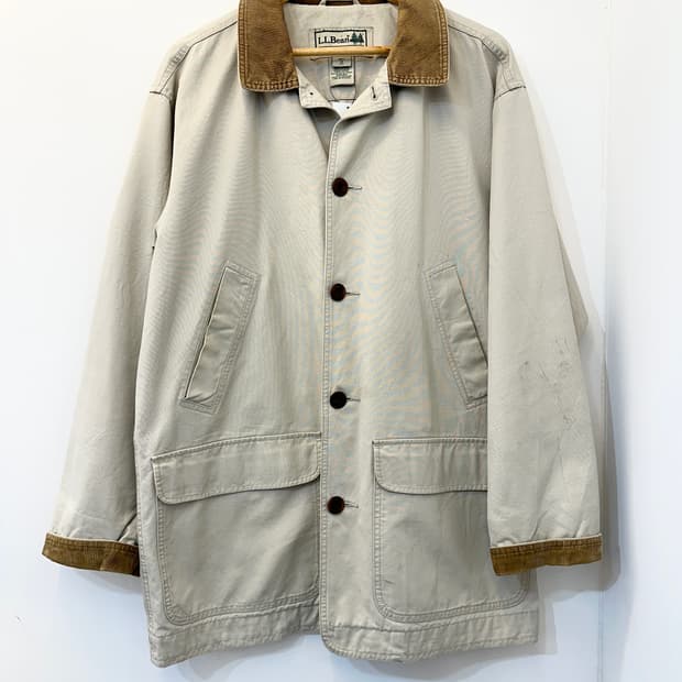 M) L.L.Bean 베이지 코듀로이 코튼 코트