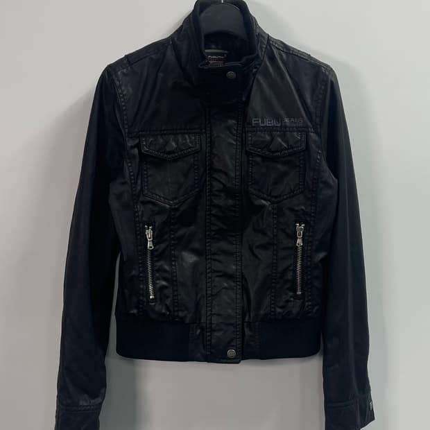 후부 우먼스 크롭 레이싱 코팅 자켓 (on.106)  