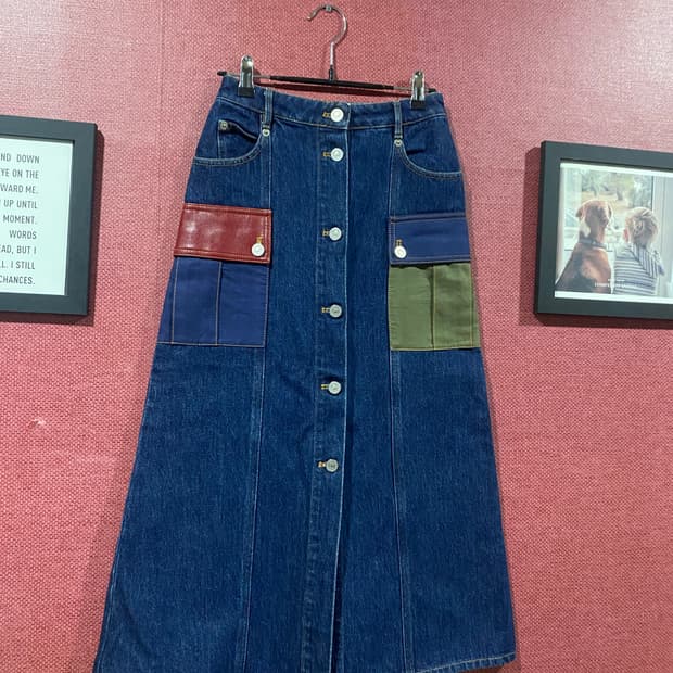 소니아 리키엘 데님 롱 스커트 34