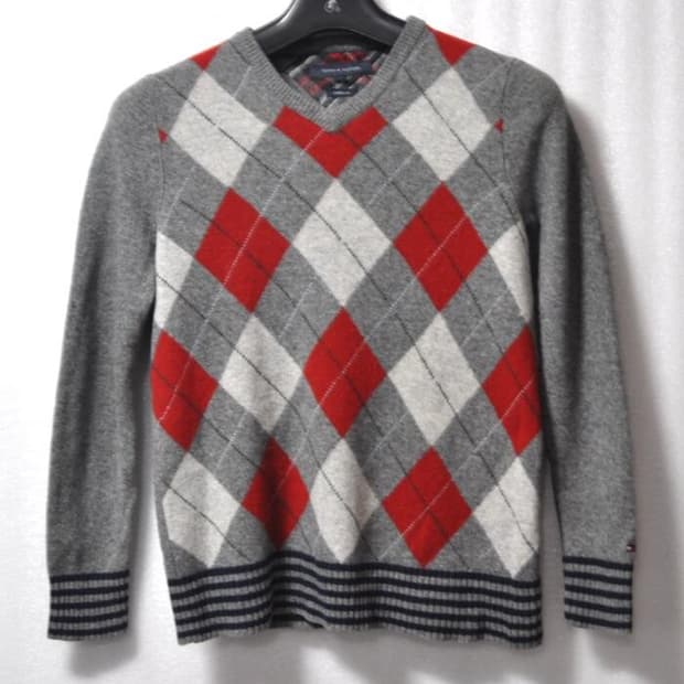 타미힐피거/남성브이넥니트티(사이즈마른95)