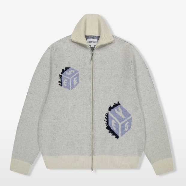 예스아이씨 다이스 니트 집업 M