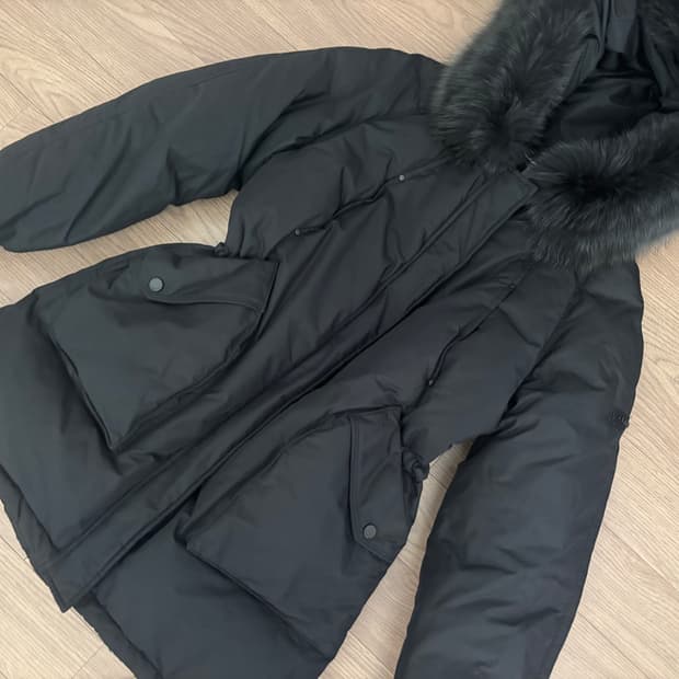 새상품급 에고이스트 빅사가퍼 중기장 구스다운 야상형패딩 55